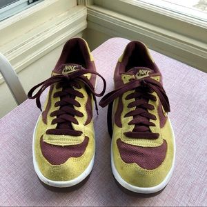 Nike yellow and maroon sneakers